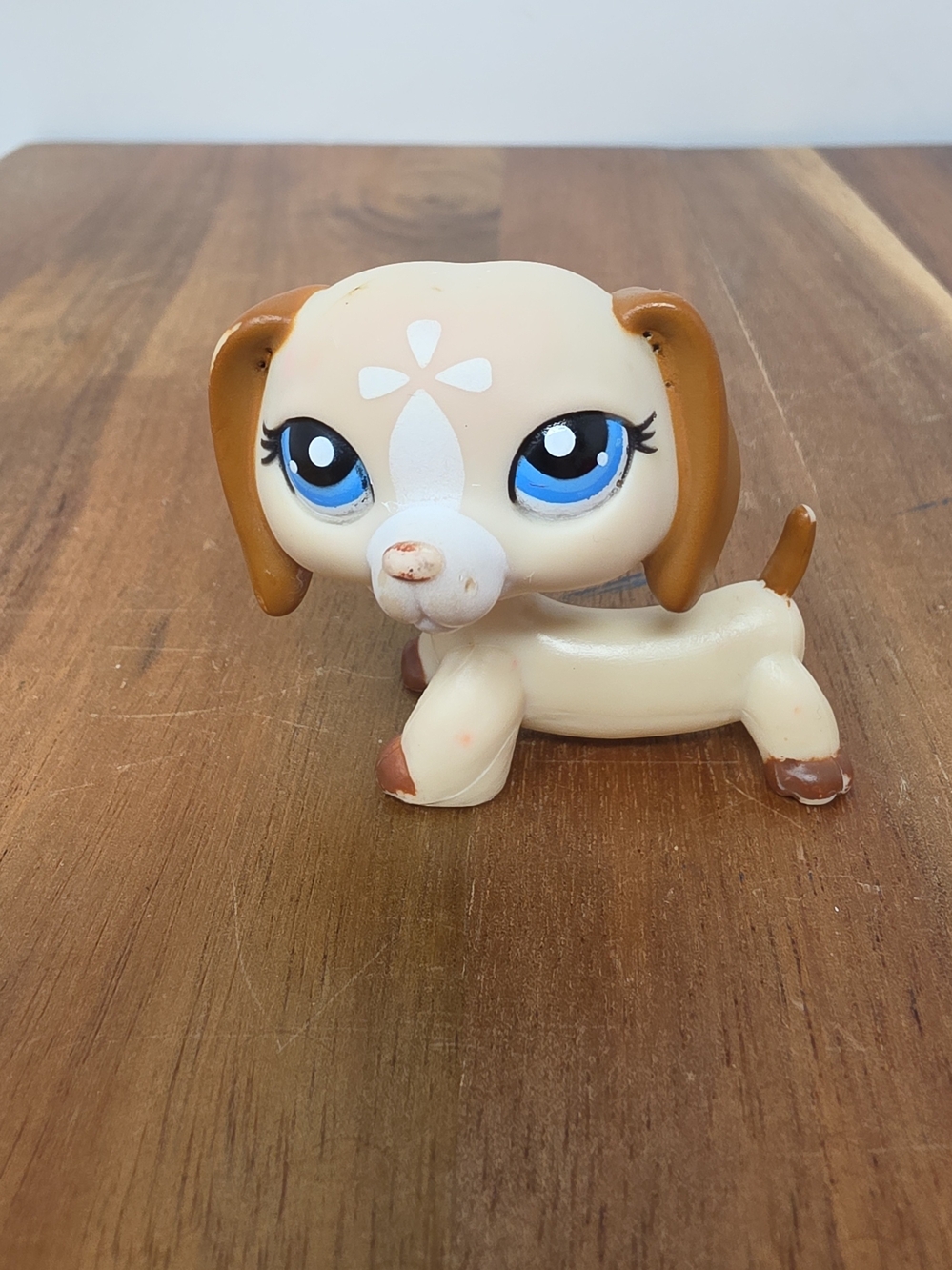 Littlest Pet Shop Beige & Brown Puppy with Blue Eyes